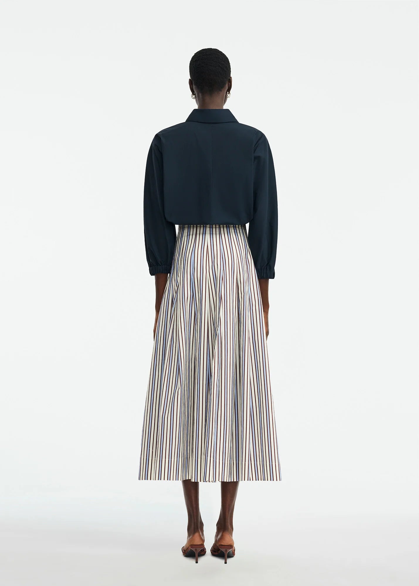 STRIPED COTTON FULL SKIRT
