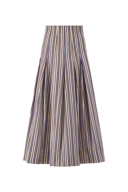 STRIPED COTTON FULL SKIRT