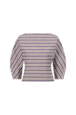 STRIPED COTTON DOLMAN SLEEVE TOP