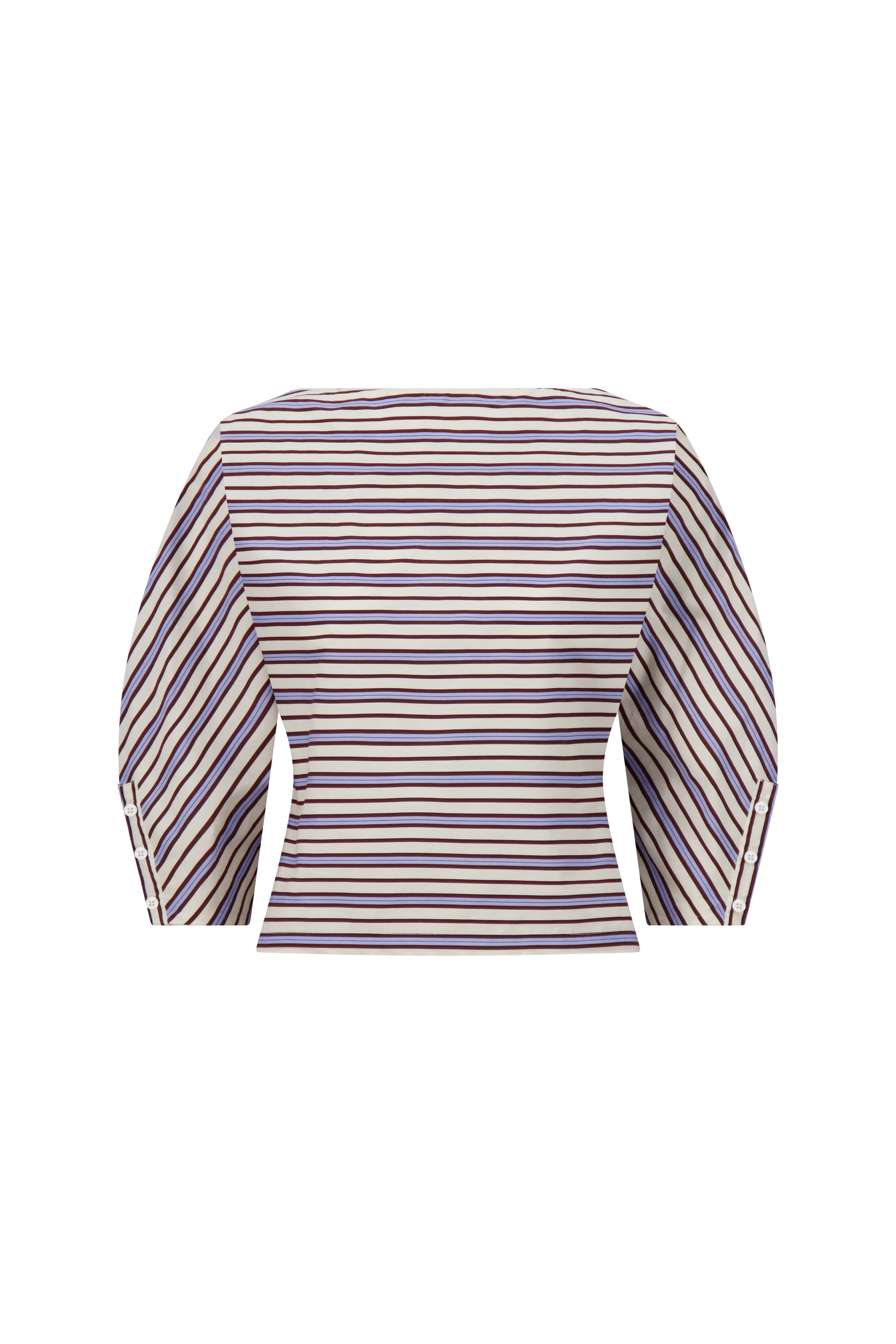 STRIPED COTTON DOLMAN SLEEVE TOP