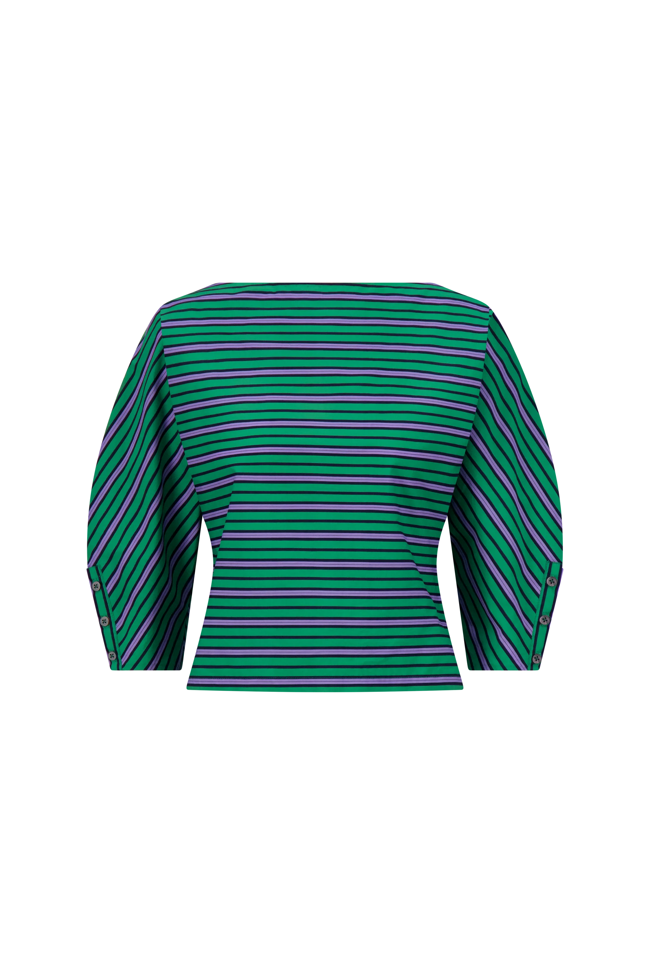 STRIPED COTTON DOLMAN SLEEVE TOP