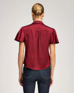 FLUTTER SLEEVE FIONA TOP IN BERRYWINE