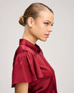 FLUTTER SLEEVE FIONA TOP IN BERRYWINE