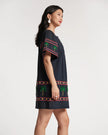 PICNIC MINI DRESS WITH PALM EMBROIDERY