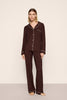 GISELE TENCEL MODAL LONG PJ SET IN CHOCOLATE AND IVORY