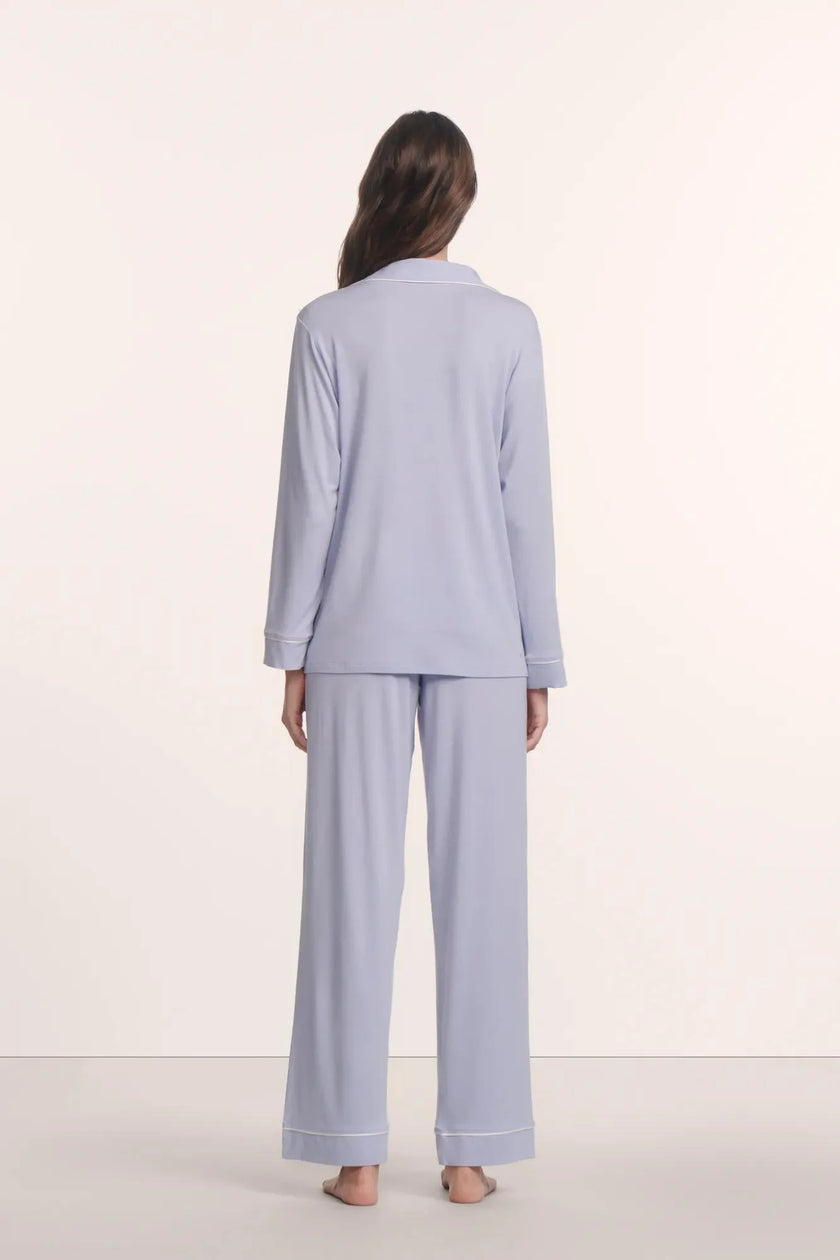 GISELE TENCEL MODAL LONG PJ SET IN LAVENDER DUSK AND IVORY
