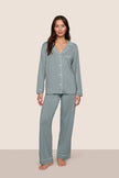 GISELE TENCEL MODAL LONG PJ SET IN LEAD AND IVORY