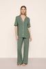 GISELE SHORT SLEEVE AND PANT PJ SET IN DESERT SAGE AND IVORY