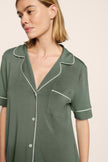 GISELE SHORT SLEEVE AND PANT PJ SET IN DESERT SAGE AND IVORY