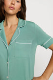 GISELE TENCEL MODAL SHORT SLEEVE AND PANT PJ SET IN SEAGRASS