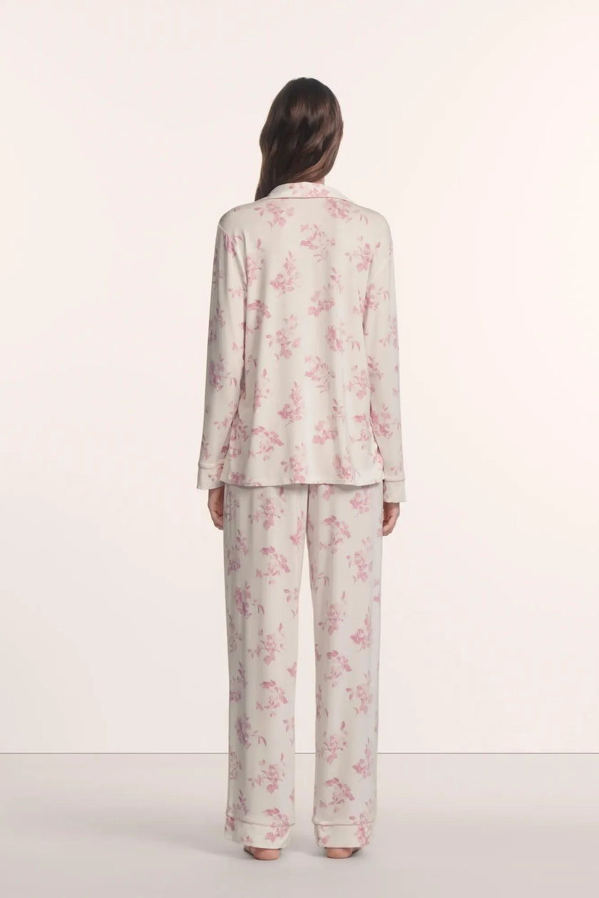 GISELE PRINTED TENCEL MODAL LONG PJ SET IN ROSE GARDEN CAMEO
