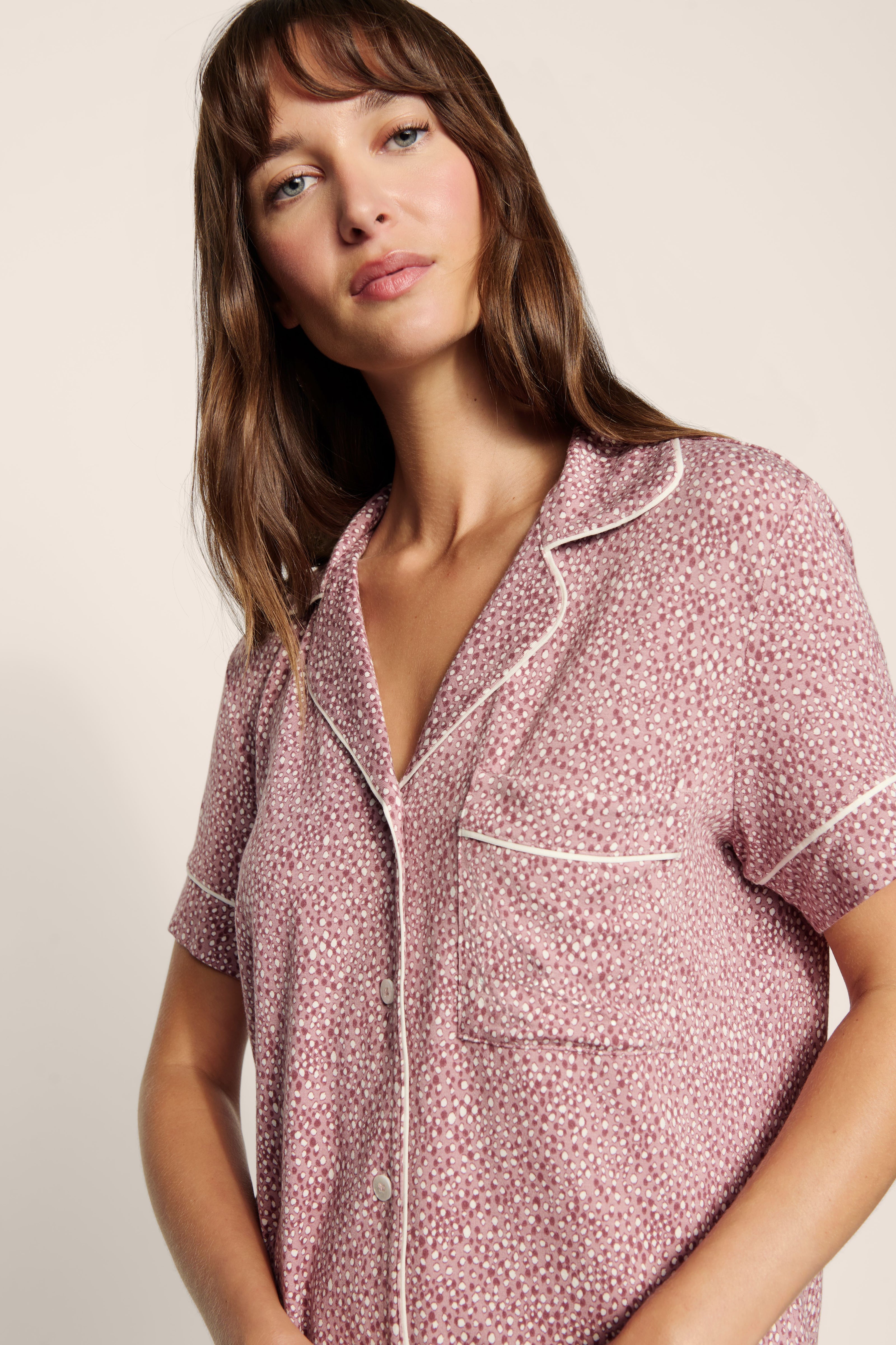 GISELE PRINTED RELAXED SHORT PJ SET IN ANIMAL INSTINCT