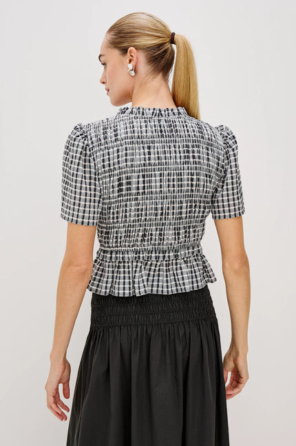 PORTIA TOP IN ASH SEERSUCKER