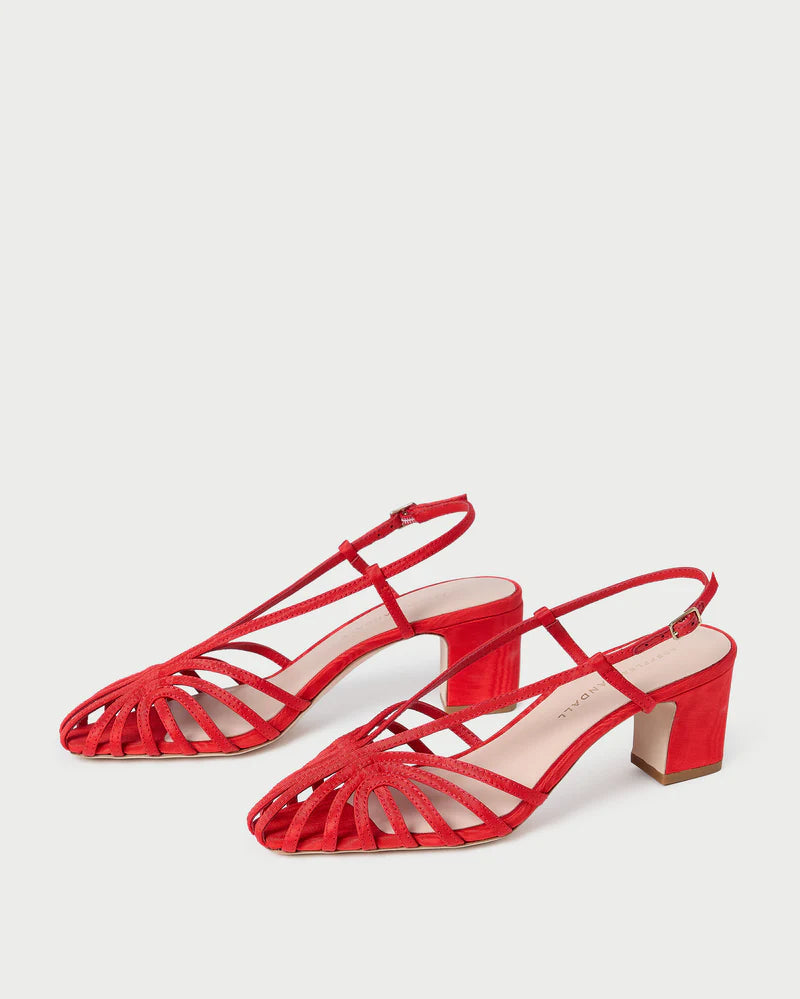 PRISCILLA LATTICE HEELED SANDAL