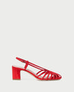 PRISCILLA LATTICE HEELED SANDAL
