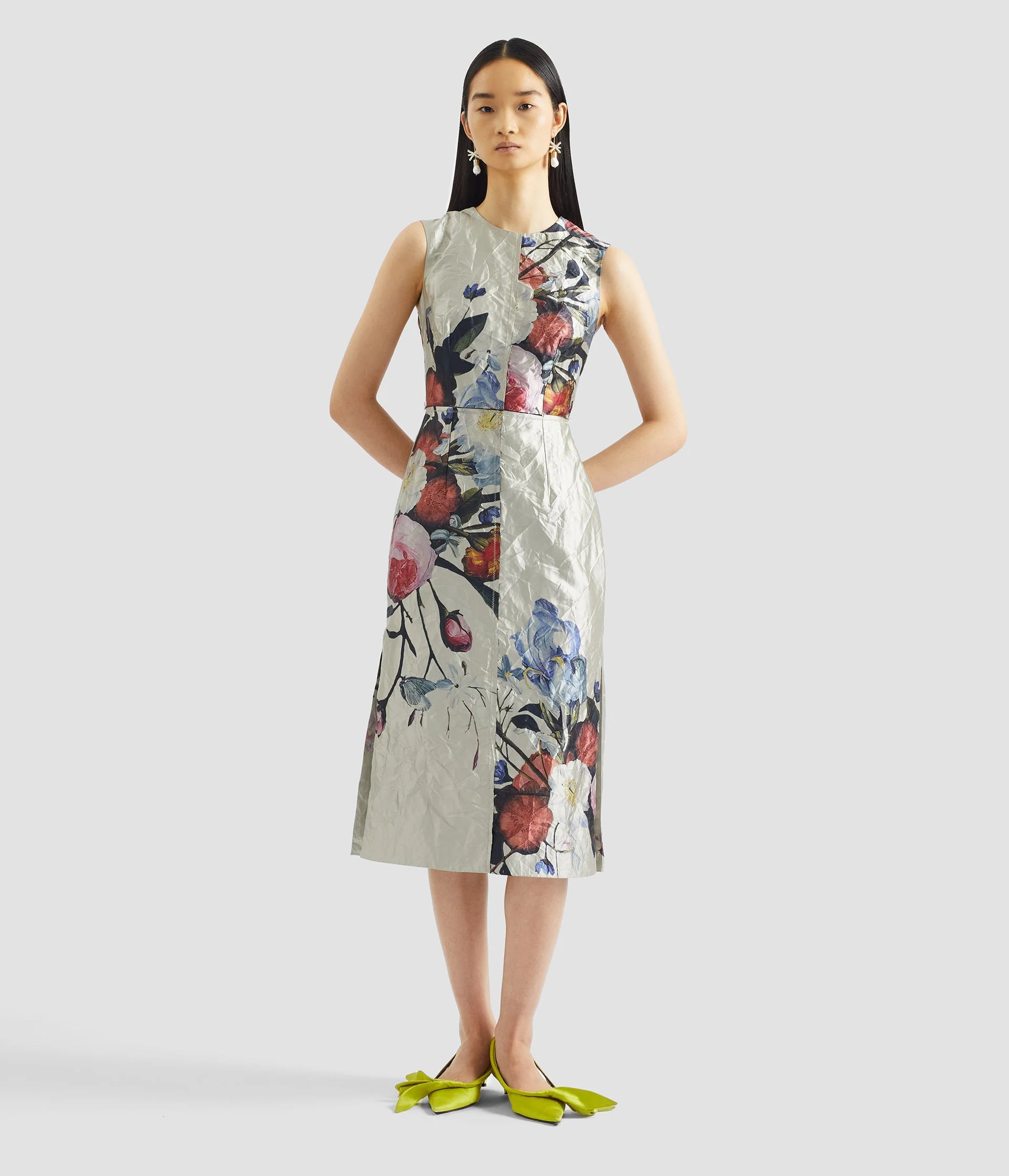 SLEEVLESS COCKTAIL DRESS CRINKLED SILK COCKTAIL DRESS