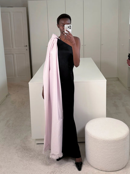 DRESS ROSS IN BLACK SATIN