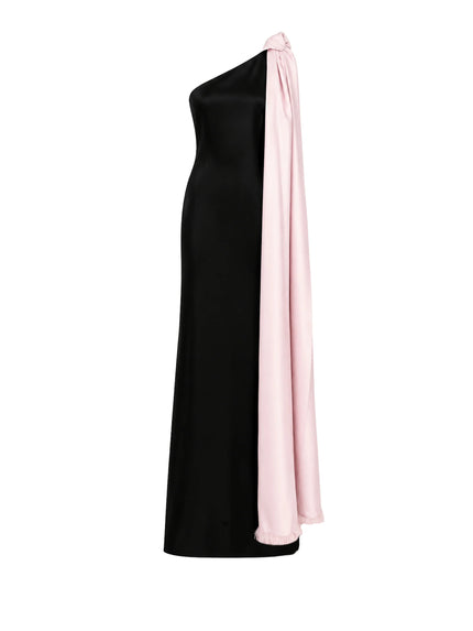 DRESS ROSS IN BLACK SATIN
