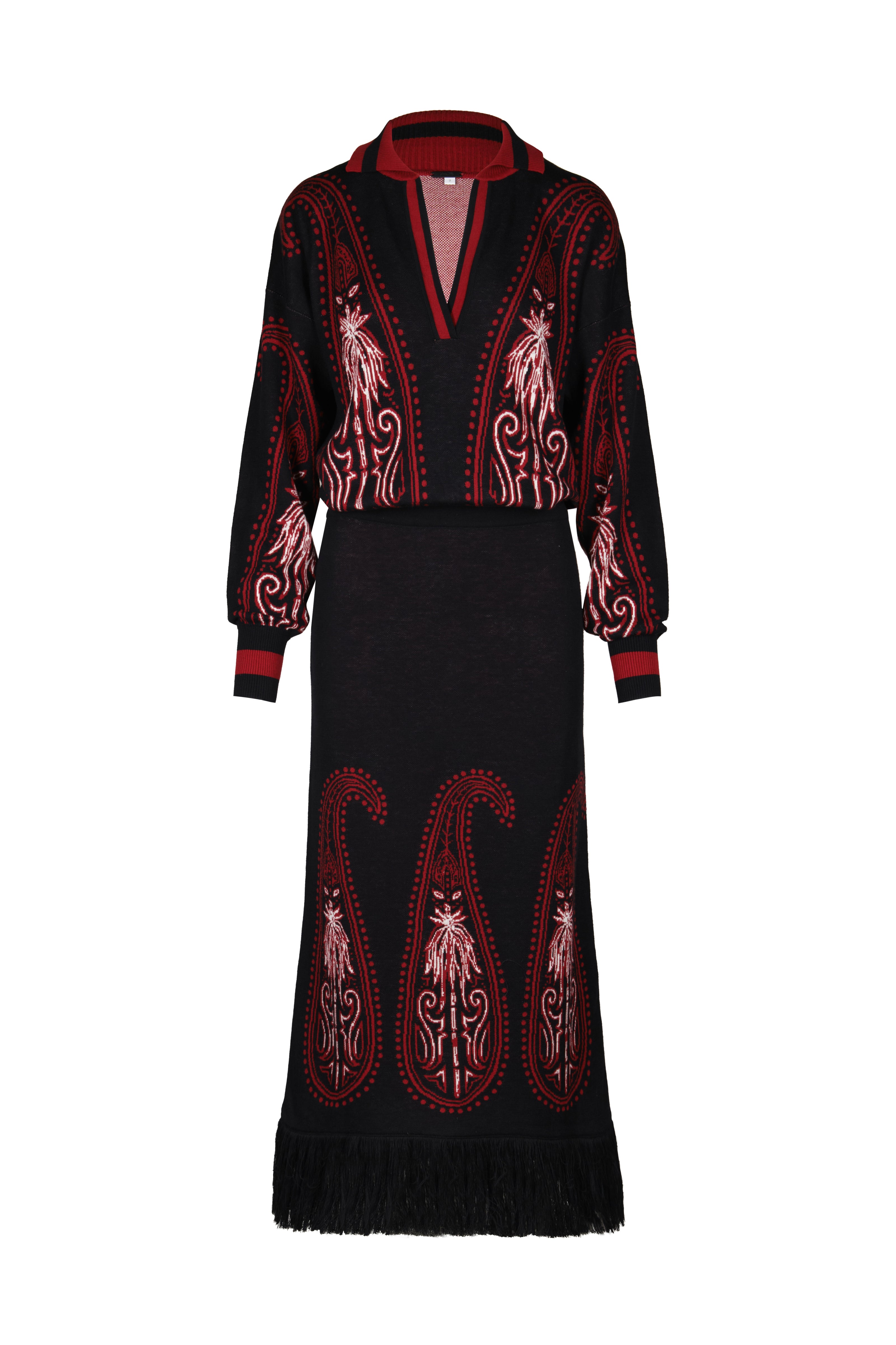 INDIAN MOTIFS MIDI DRESS