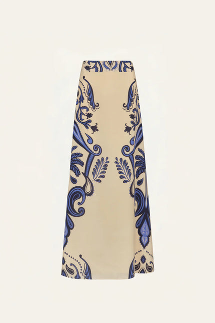 EVERYWHERE SKIRT IN ECRU AND NAVY