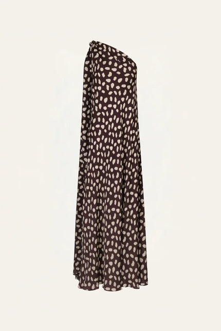 ELEGANT FREEDOM DRESS IN WINE AND ECRU