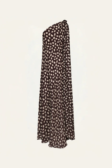 ELEGANT FREEDOM DRESS IN WINE AND ECRU