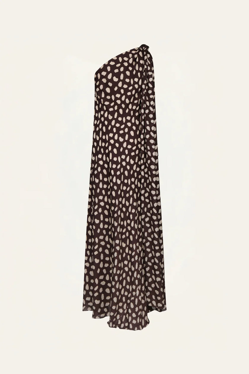 ELEGANT FREEDOM DRESS IN WINE AND ECRU