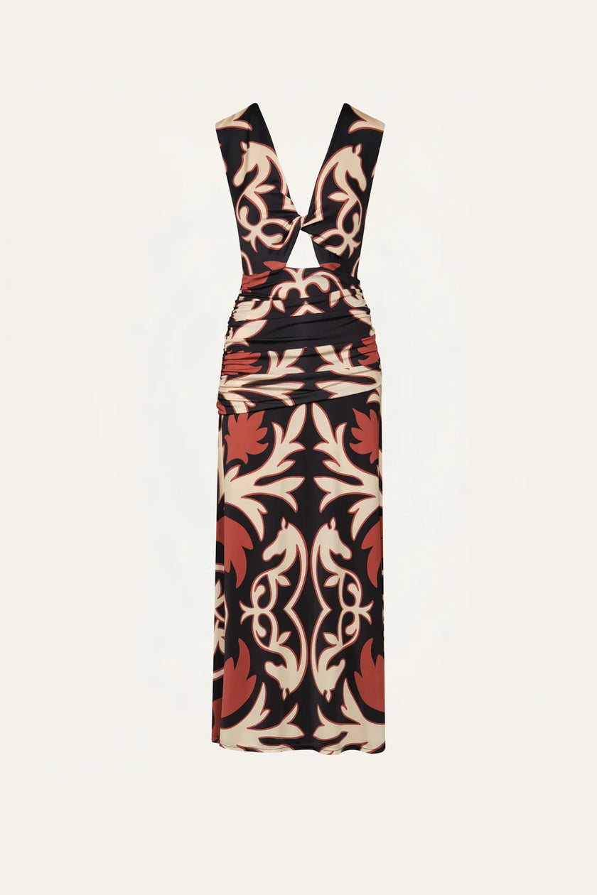 HORIZONTE MISTICO DRESS IN BLACK ECRU
