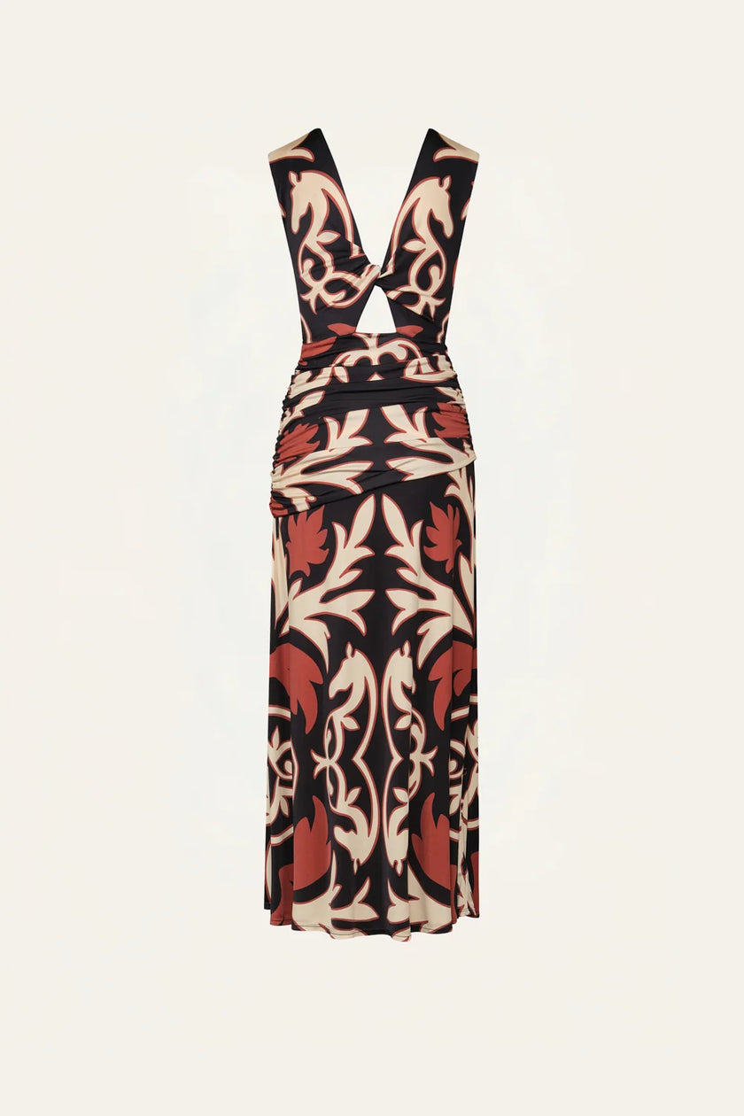 HORIZONTE MISTICO DRESS IN BLACK ECRU