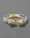 PANTHER VISAGE LUCITE HINGE CUFF BRACELET