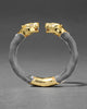 PANTHER VISAGE LUCITE HINGE CUFF BRACELET