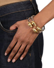 PANTHER VISAGE LUCITE HINGE CUFF BRACELET