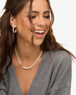 PAVE JULIAN CHAIN HOOPS 1 INCH
