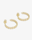 PAVE JULIAN CHAIN HOOPS 1 INCH