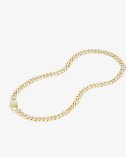 PAVE JULIAN CUBAN CHAIN NECKLACE 18 INCH