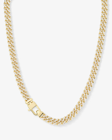 PAVE JULIAN CUBAN CHAIN NECKLACE 18 INCH