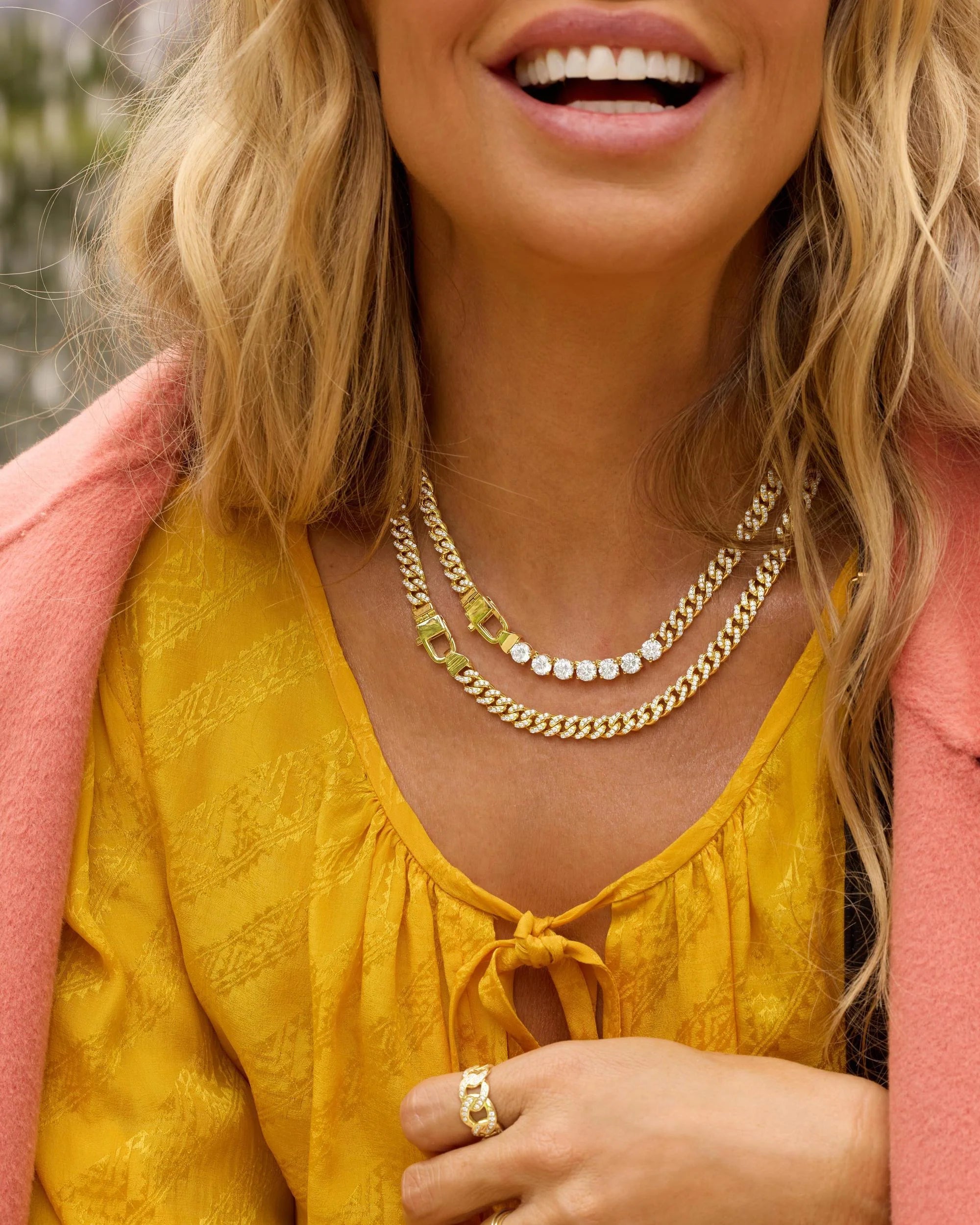 PAVE JULIAN CUBAN CHAIN NECKLACE 18 INCH