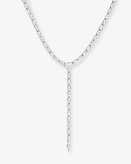 PAVE SERPENT LARIAT NECKLACE IN SILVER