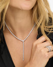 PAVE SERPENT LARIAT NECKLACE IN SILVER