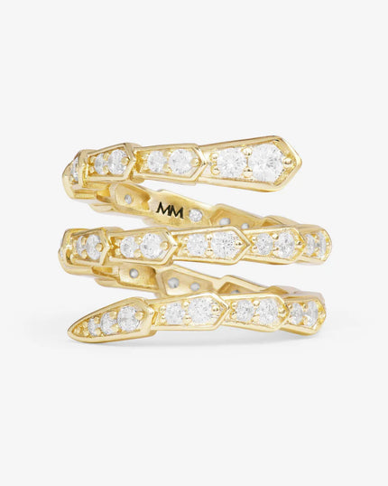 PAVE SERPENT SPIRAL RING