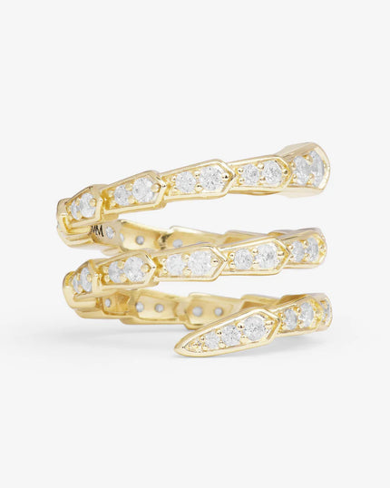 PAVE SERPENT SPIRAL RING