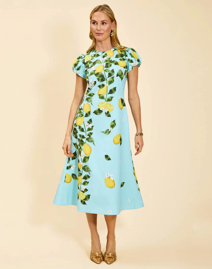 PERLA MIDI DRESS IN SORRENTO CITRUS