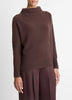 PLUSH CASHMERE FUNNEL NECK SWEATER IN TRUFFLE