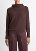 PLUSH CASHMERE FUNNEL NECK SWEATER IN TRUFFLE