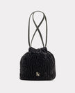 POUF BAG IN BLACK FUR