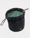POUF BAG IN BLACK FUR