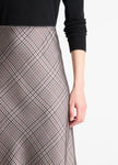 PRESSED PLAID SATIN SLIP SKIRT
