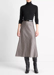 PRESSED PLAID SATIN SLIP SKIRT