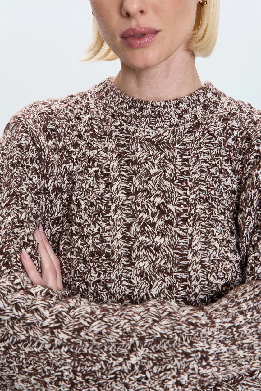 QUINN SWEATER IN CHOCOLATE MARL