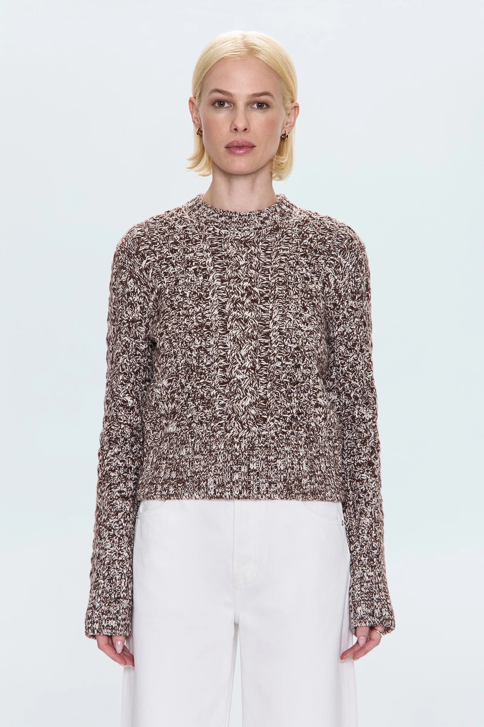 QUINN SWEATER IN CHOCOLATE MARL